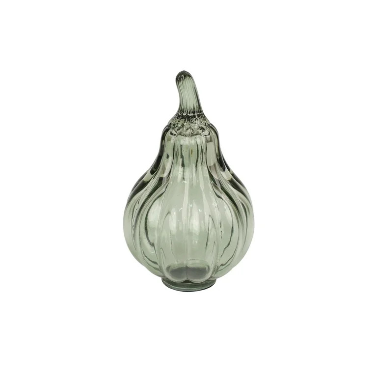 Glass Pumpkin Tabletop Decor, Green, 6.2", Harvest by Way To Celebrate | Walmart (US)