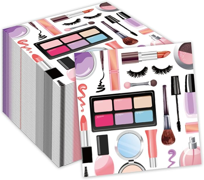 40Pcs Makeup Party Napkins Spa Theme Party Paper Napkins Disposable Napkins Set Makeup Paper Lunc... | Amazon (US)