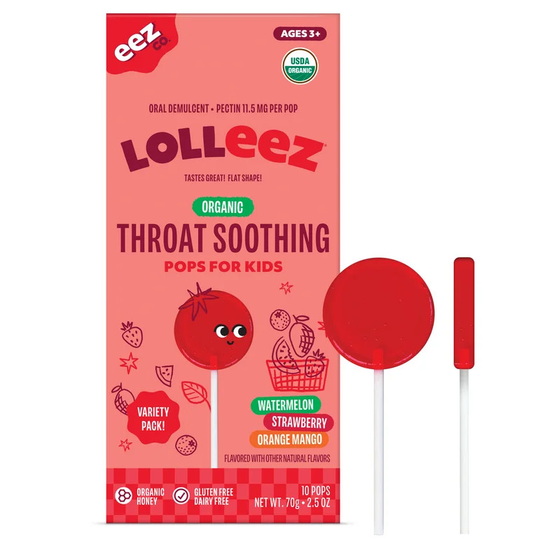Lolleez Organic Throat Soothing Lollipops for Kids, Variety Pack, 10 Count | Walmart (US)