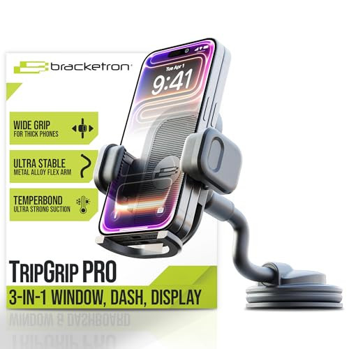 Bracketron TripGrip PRO Car Phone Holder Mount - Phone Holders for Your Car with 7.5" Flexible Gooseneck for Dash & Windshield - Compatible with Most Smartphones | Amazon (US)