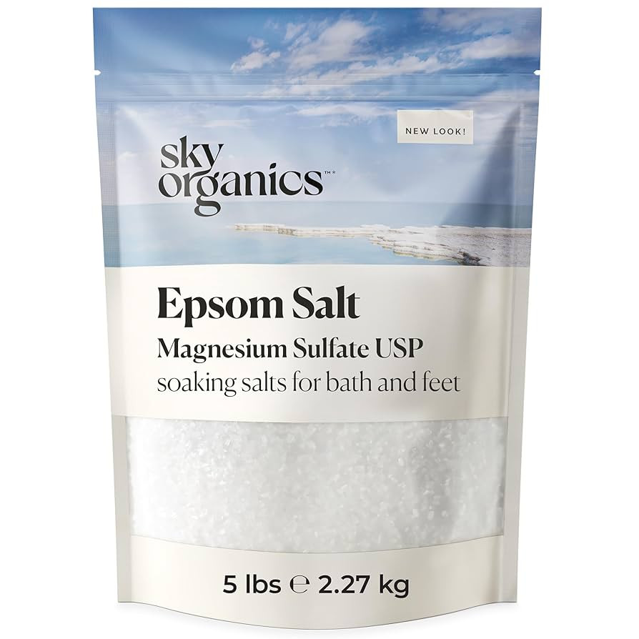 Sky Organics - Epsom Salt Bath Soak, 5 lbs - Magnesium Sulfate USP - 100% Pure, Medium Grain - Un... | Amazon (US)