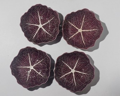 Bordallo Pinheiro for Sur La Table Four Purple 7-inch Bowls 2 1/2 inches deep | eBay | eBay US