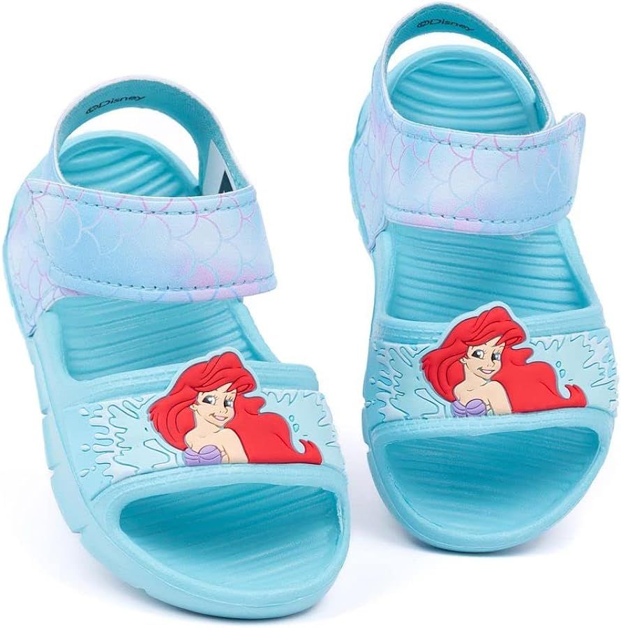 Disney The Little Mermaid Kids Sandals | Girls Ariel Sliders with Supportive Strap for Toddlers |... | Amazon (US)
