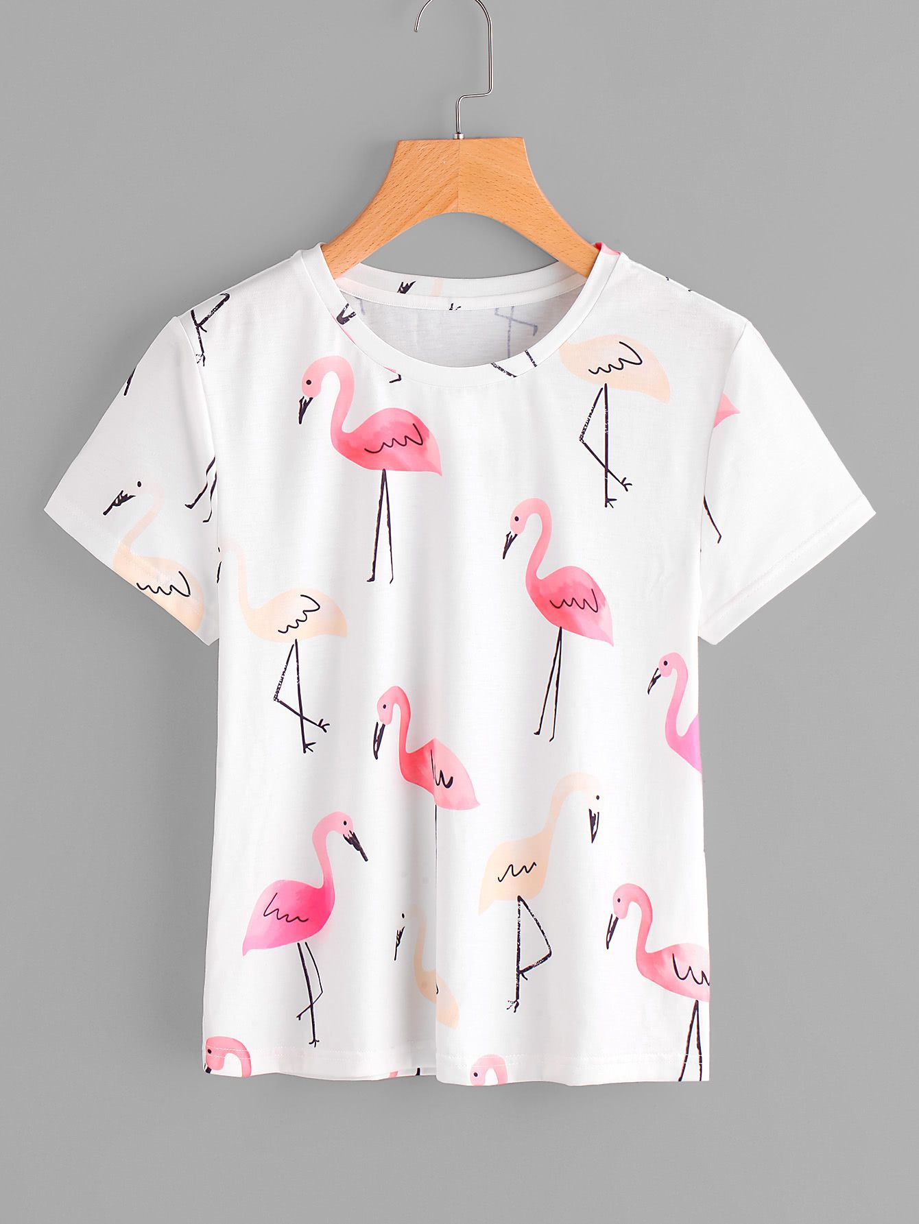 Allover Flamingo Print Tee | SHEIN