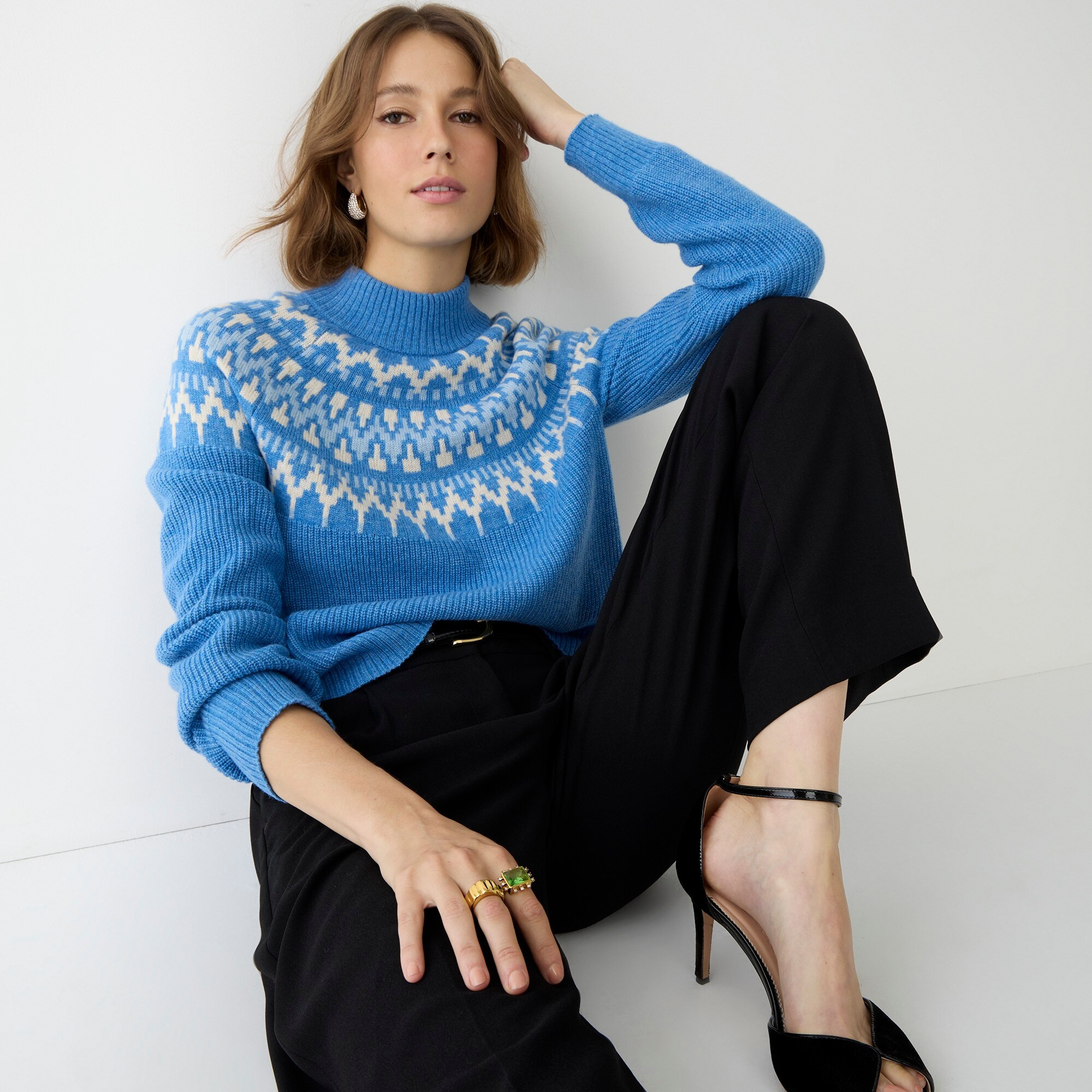 Fair Isle mockneck pullover sweater | J. Crew US