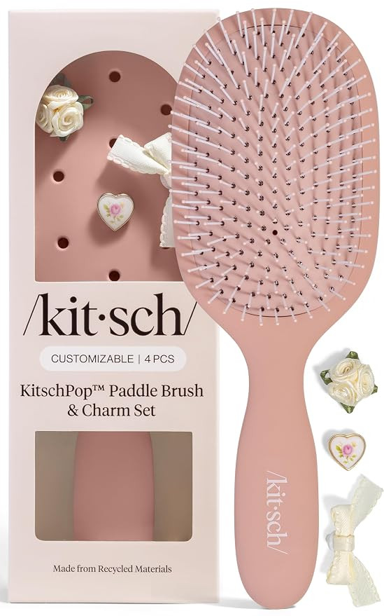 KitschPop Paddle Hairbrush for Women – Scalp-Stimulating Detangler Hair Brush for Wet & Dry Hai... | Amazon (US)