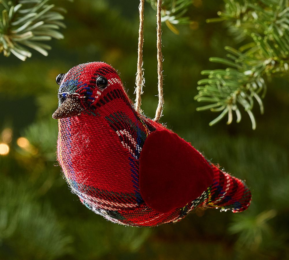 Plaid Bird Ornament | Pottery Barn (US)