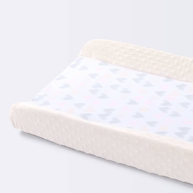 Wipeable Changing Pad Cover with Plush Sides Hearts - Cloud Island™ Pink | Target