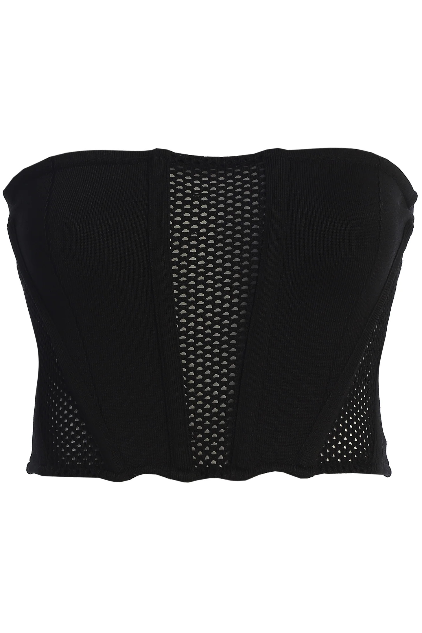Black Freda Knit Bustier | JLUXLABEL