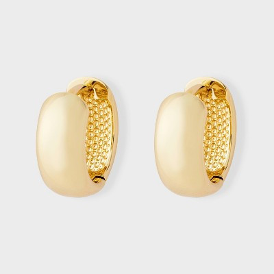 14K Gold Plated Huggie Hoop Earrings - A New Day™ Gold | Target