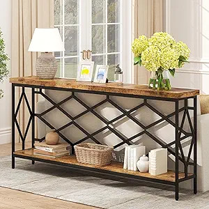 karlott 71" Extra Long Entryway Table, Narrow Console Table, Industrial Sofa Behind Couch Table w... | Amazon (US)