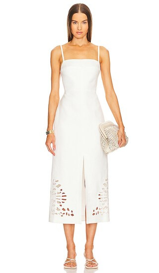 Delacourt Midi Dress in Ivory | Revolve Clothing (Global)