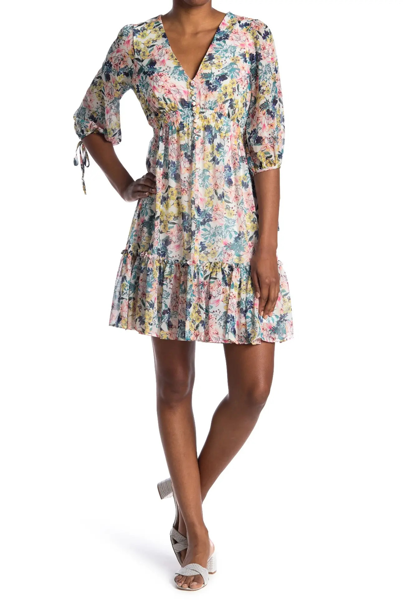 Taylor | Floral Print Smocked Waist Dress | Nordstrom Rack | Nordstrom Rack