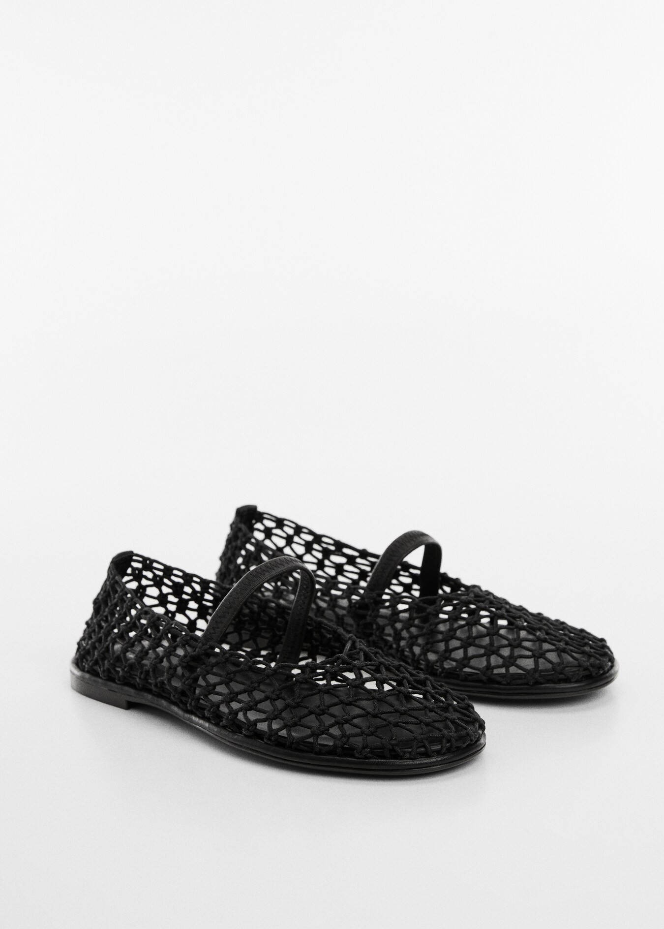 Ballet flats with mesh strap | MANGO (US)
