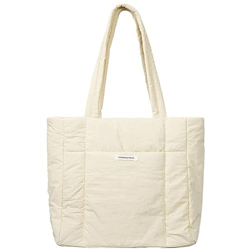 Puffer Tote Bag Puffy Purse for Women Lightweight Nylon Shoulder Bag Padding Hobo Handbag | Amazon (US)