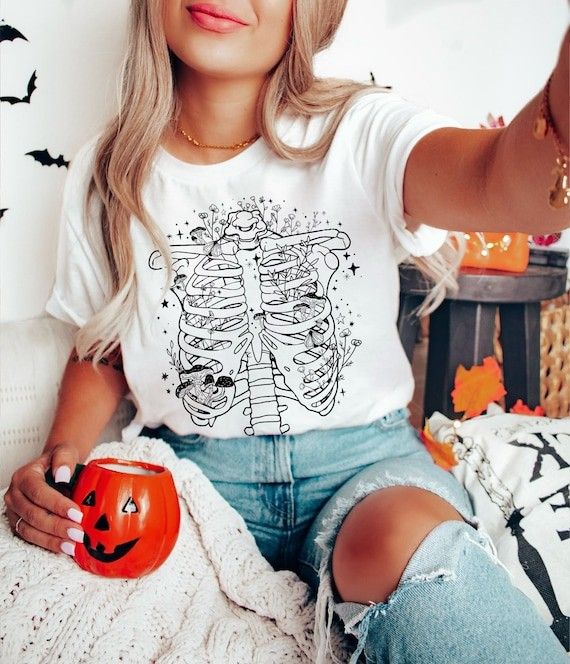 Skeleton Shirt Retro Halloween Shirt Vintage Mushroom Shirt - Etsy | Etsy (US)