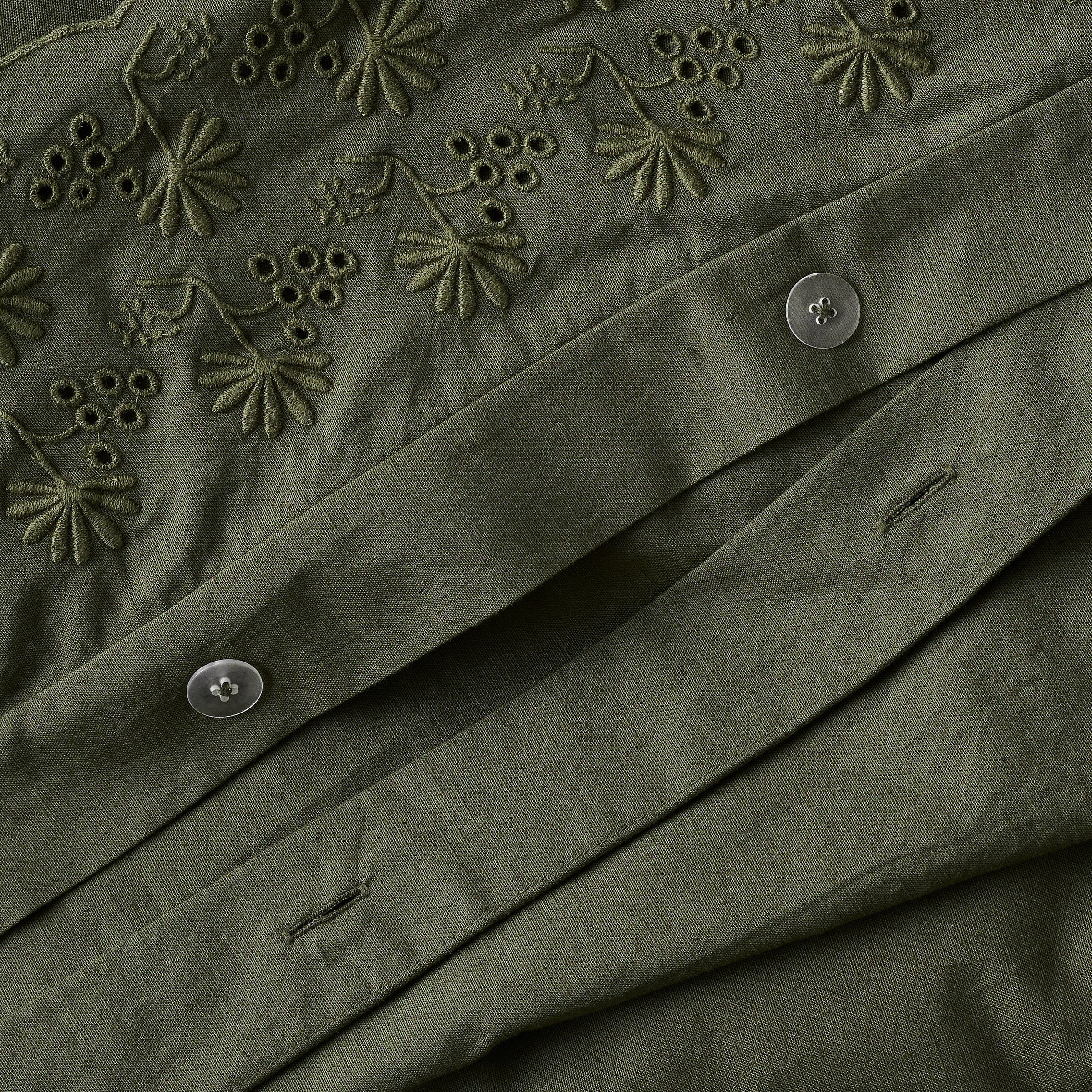 Clara Eyelet Flange Duvet Cover | Magnolia