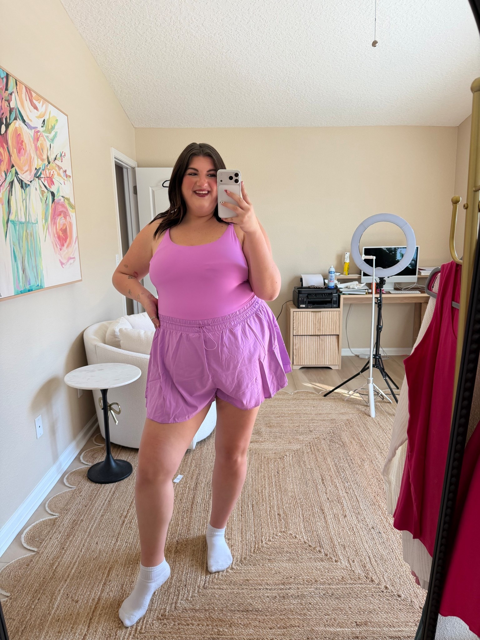 This $15 athletic romper from Walmart is incredible 💖👏🏻 wearing the 2x! 