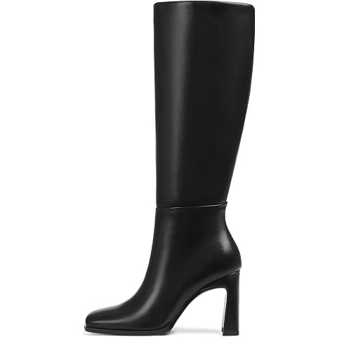 Lovee Cosee Knee High Boots for Women Square Toe Chunky Heeled Boots with Side Zipper Fashion Dre... | Amazon (US)