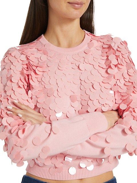 Alice + Olivia Delfina Wool Cropped Sweater | Saks Fifth Avenue