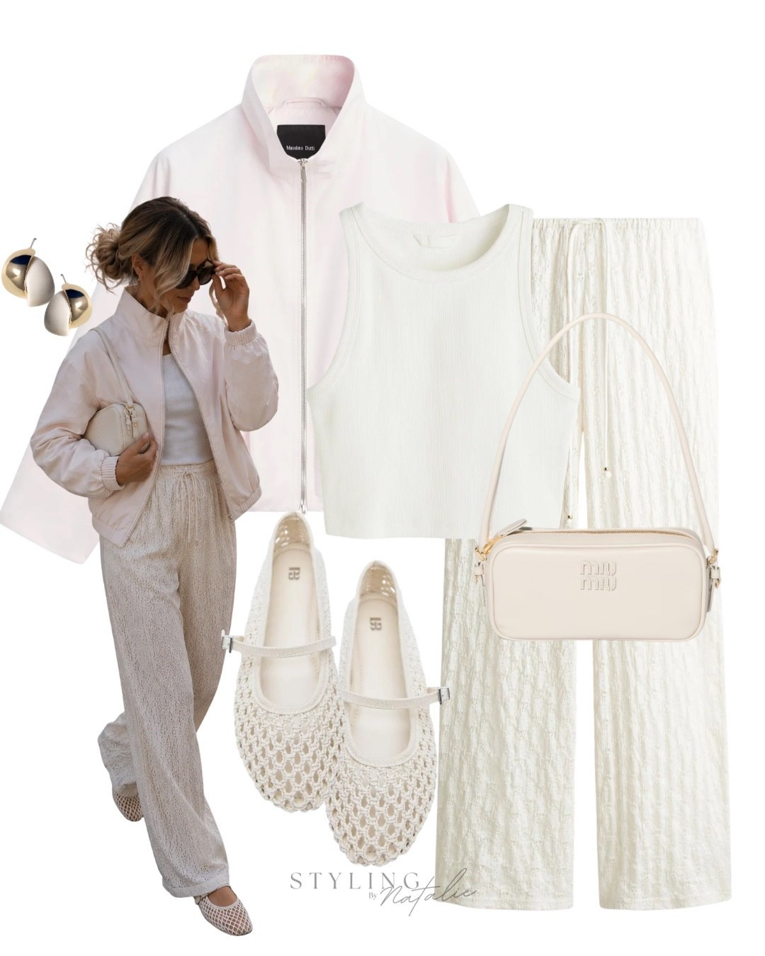 Spring layers- Lace look trousers, crochet ballet flats, pink lightweight jacket, windbreaker, bomber, miu miu, Massimo Dutti, drawstring trousers, pull on pants, Mary Jane’s, pull & bear, H&M, everyday wear, spring summer style, light jacket, pink jacket, soft tones, spring layers.

#LTKspring #LTKuk #LTKeurope