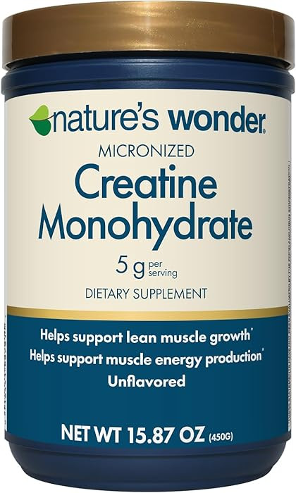 Nature's Wonder Micronized Creatine Monohydrate Powder 5g, Muscle Health, Muscle Energy Productio... | Amazon (US)