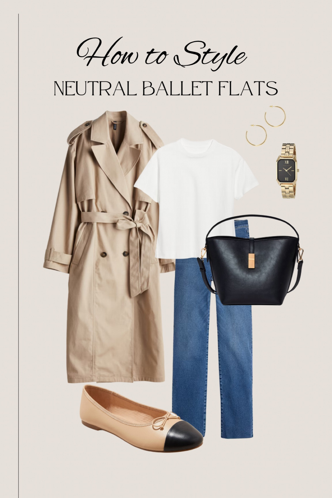 How to style neutral ballet flats// white t-shirt, trench coat + jeans 

#LTKStyleTip #LTKMidsize #LTKShoeCrush
