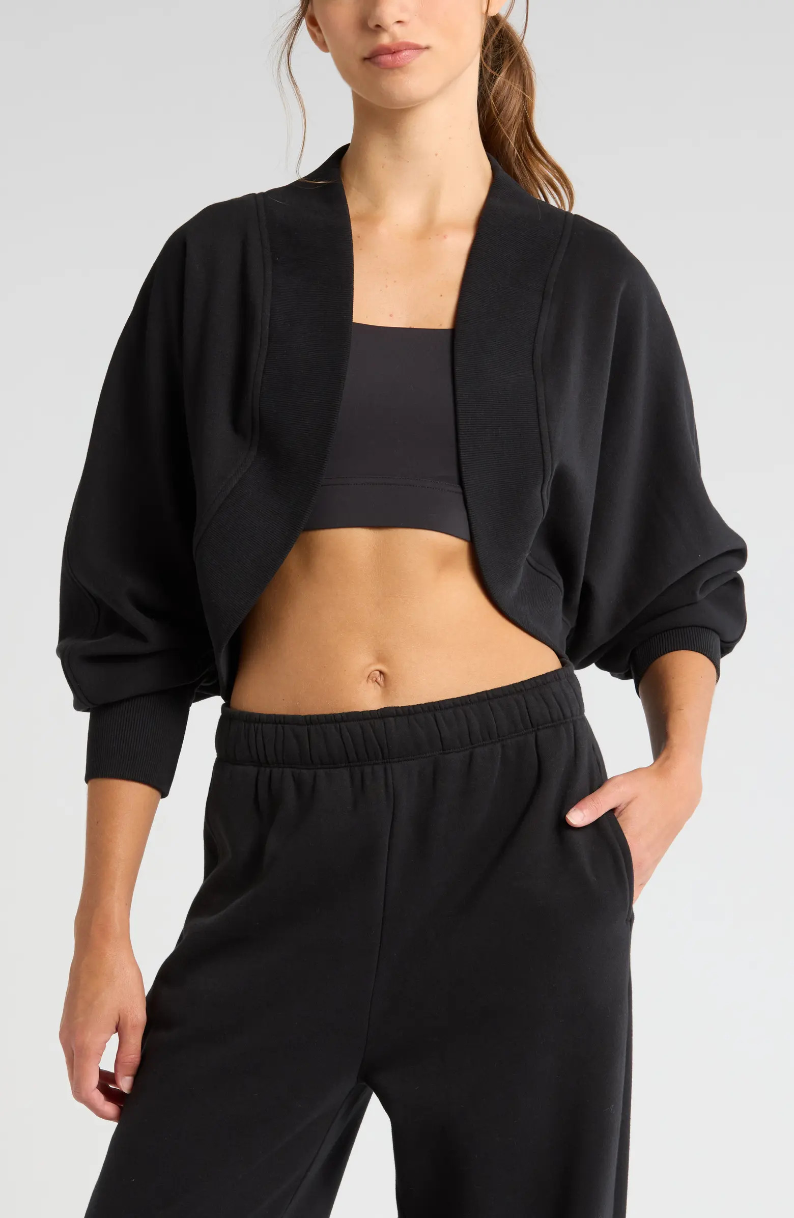Zella Cloud Fleece Cardigan Shrug | Nordstrom | Nordstrom