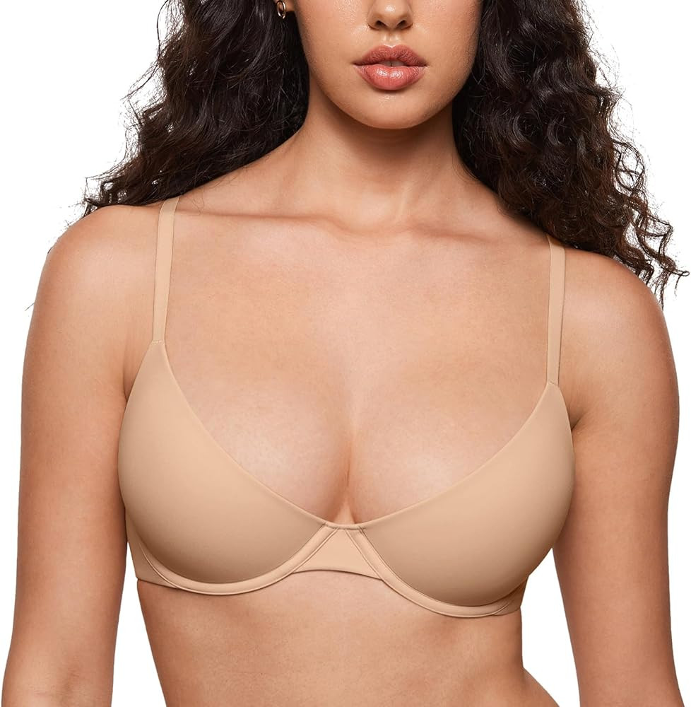 INLYRIC Women's Inbarely Plus Balconette Bra - Lightly Padded Underwire Sexy Tshirt Demi Bras Sup... | Amazon (US)