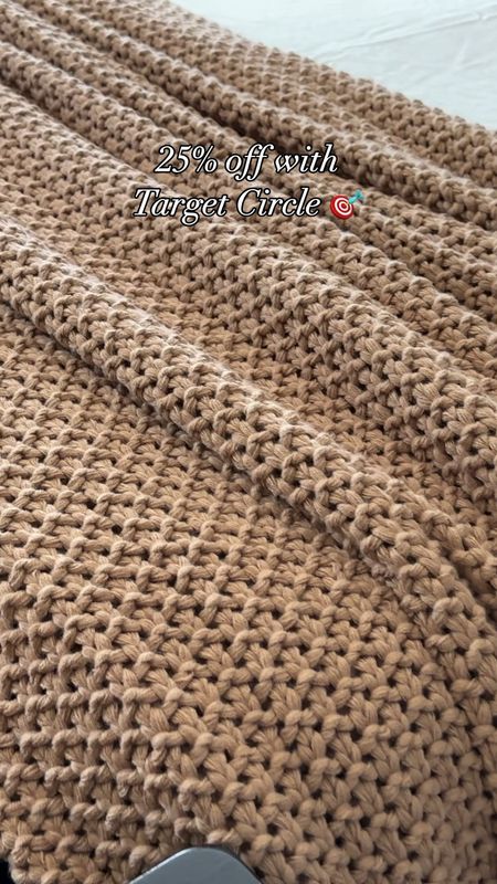 The Casaluna chunky knit blanket is on sale right now with Target Circle! 25% off which makes the Queen size only $42! It comes in so many beautiful colors…I have 3! 🫣

This is the warm brown color and it is my favorite! 

#LTKSaleAlert #LTKHome #LTKVideo
