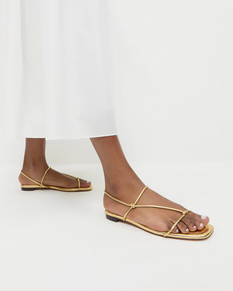 Eleanor Gold Strappy Sandal | Loeffler Randall