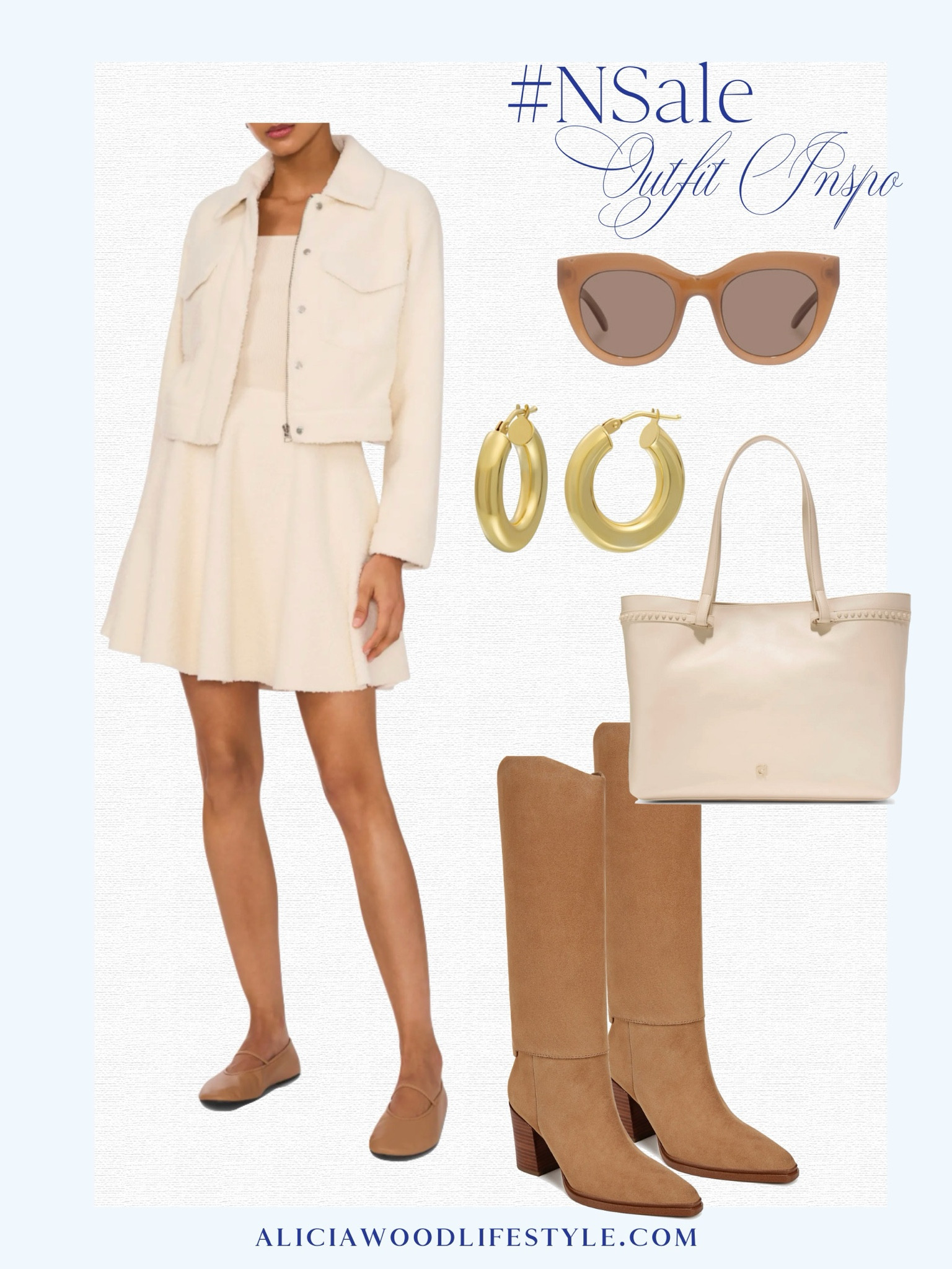 Cream Faux Shearling mini skirt
Cream Faux shearling cropped jacket
Tall tan suede boots
Ivory tote 
Gold hoop earrings
Tan sunglasses 
Nordstrom Sale 

#LTKOver40 #LTKStyleTip #LTKxNSale