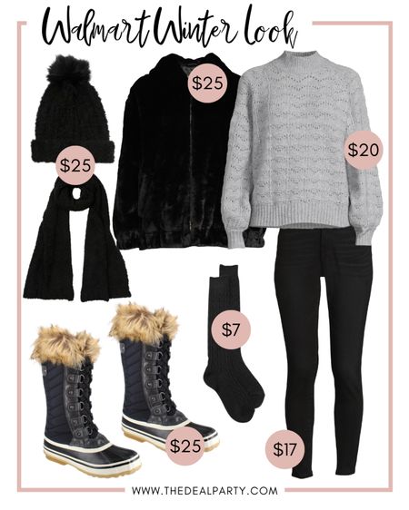 Walmart Winter Look | Winter Outfit | Fur Jacket | Fuzzy Jacket | Winter Boots | Snow Boots 

#LTKSeasonal #LTKunder100 #LTKstyletip