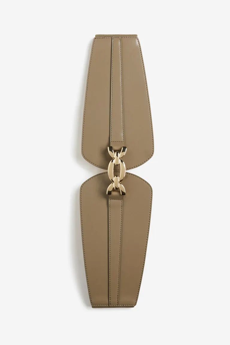 Wide Waist Belt - Dark beige - Ladies | H&M US | H&M (US + CA)