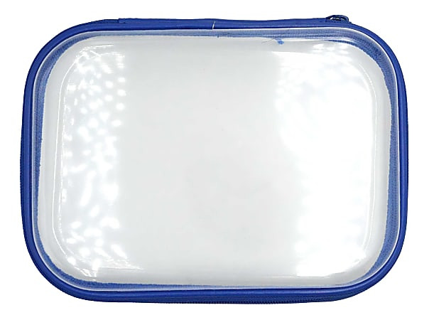 Office Depot Brand Clear Pencil Case With Trim 9 x 6 34  Blue - Office Depot | Office Depot and OfficeMax 