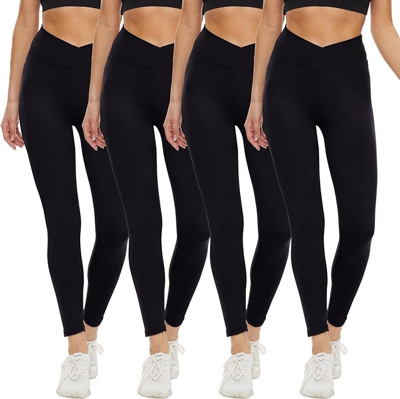 CAMPSNAIL 4 Pack High Waisted Leggings for Women- Soft Tummy Control Slimming Yoga Pants for Workout | Amazon (US)