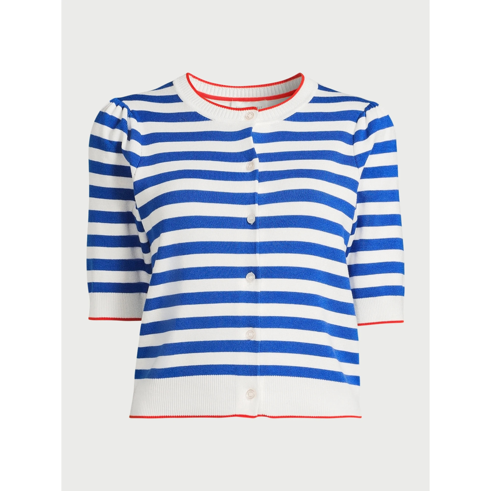 Free Assembly Women's Cardigan Sweater with Short Puff Sleeves, Midweight, Sizes XS-XXL - Walmart... | Walmart (US)