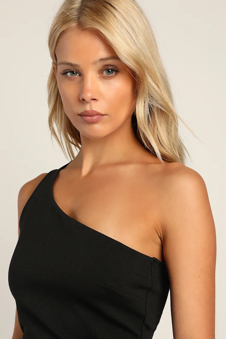Good Times Only Black One-Shoulder Maxi Dress | Lulus