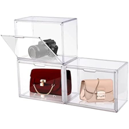 Clear Handbag Storage Organizer for Closet, 3 Packs Acrylic Display Case for Purse/Handbag, Plastic  | Amazon (US)