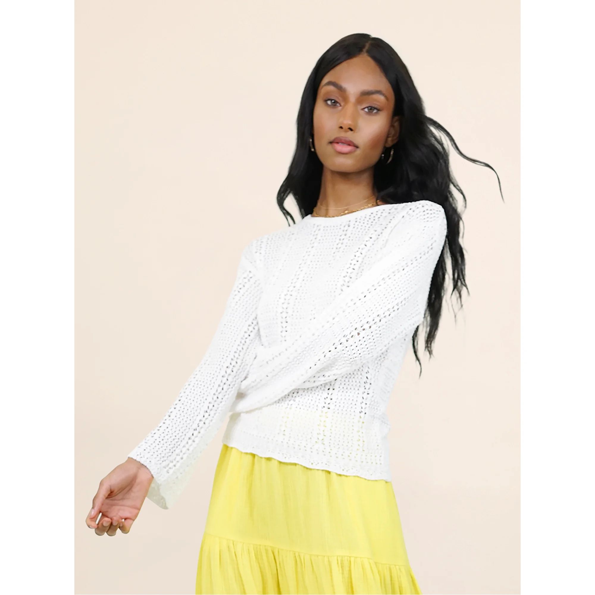 Scoop Women’s Long Sleeve Crewneck Pullover Sweater | Walmart (US)
