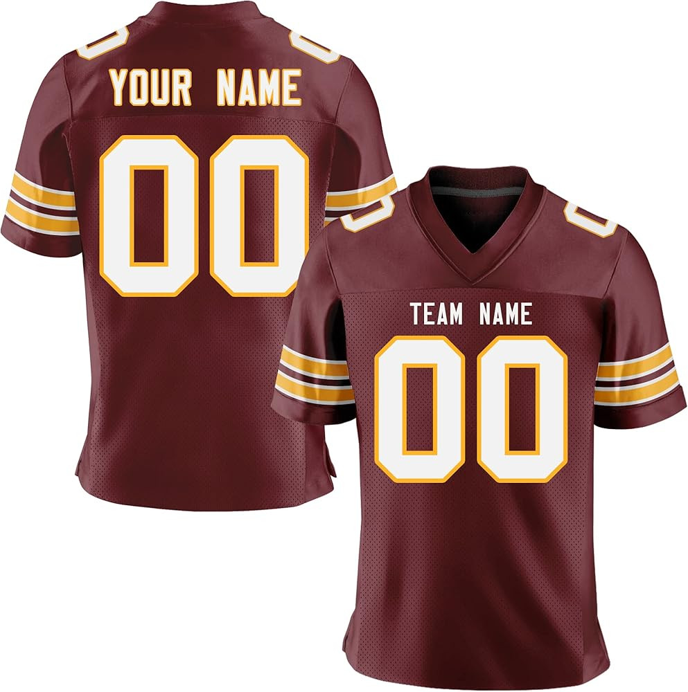 Custom Football Jersey Personanlized Stitched Shirts Sports Uniform for Men Women Youth | Amazon (US)