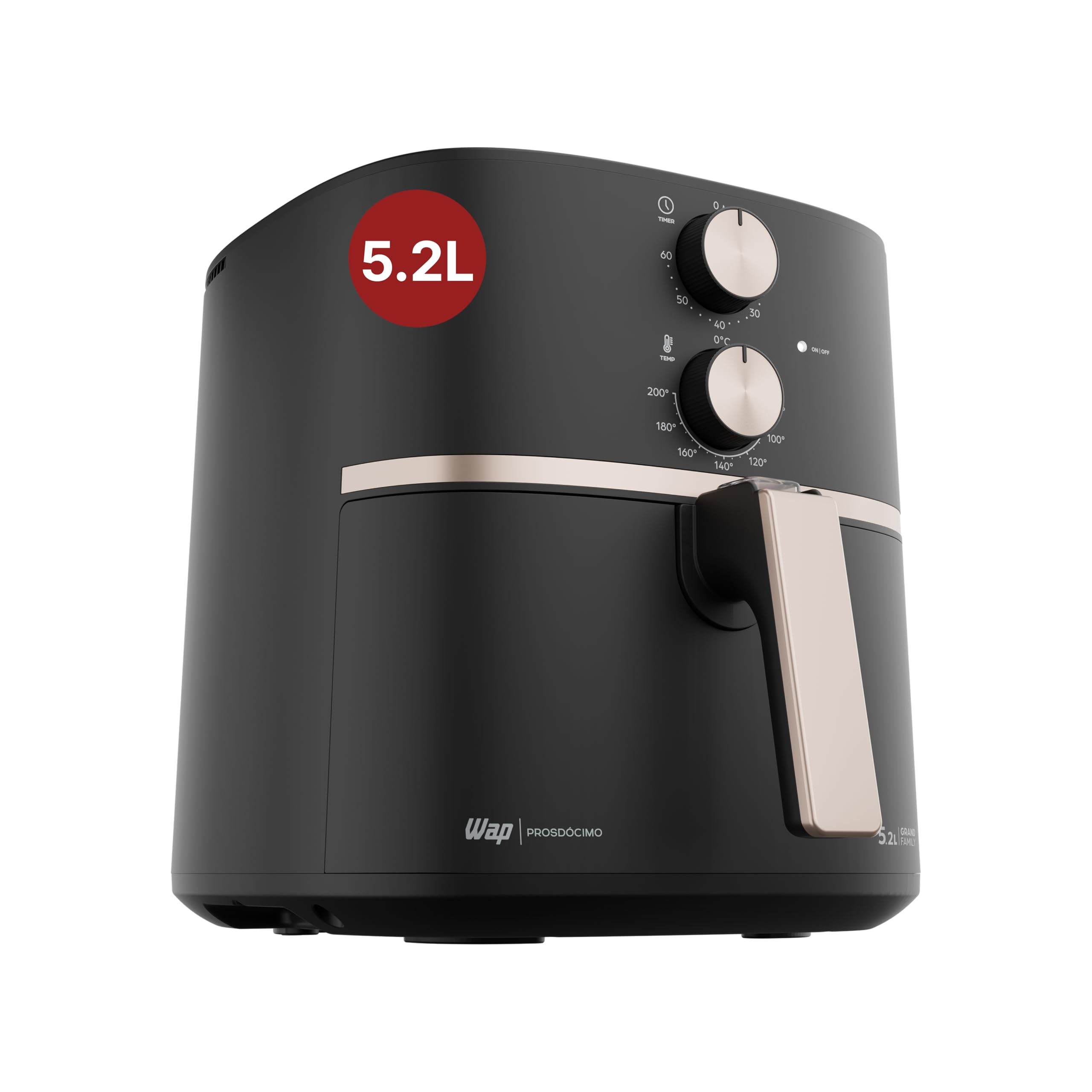 WAP Fritadeira Elétrica Air Fryer 5,2 Litros Temperatura Ajustável com Duplo Revestimento Antia... | Amazon (BR)