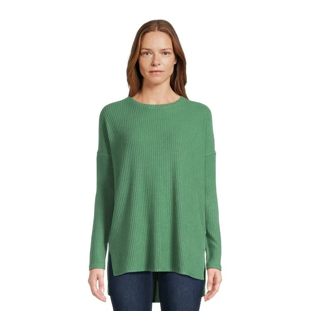 Time and Tru Women's Ribbed Tunic Top, Sizes S-XXXL | Walmart (US)