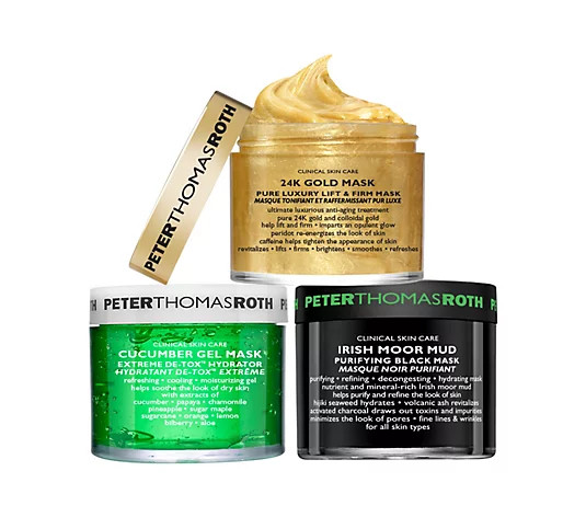 Peter Thomas Roth Cucumber, Irish Moor and 24K Gold Mask Trio - QVC.com | QVC