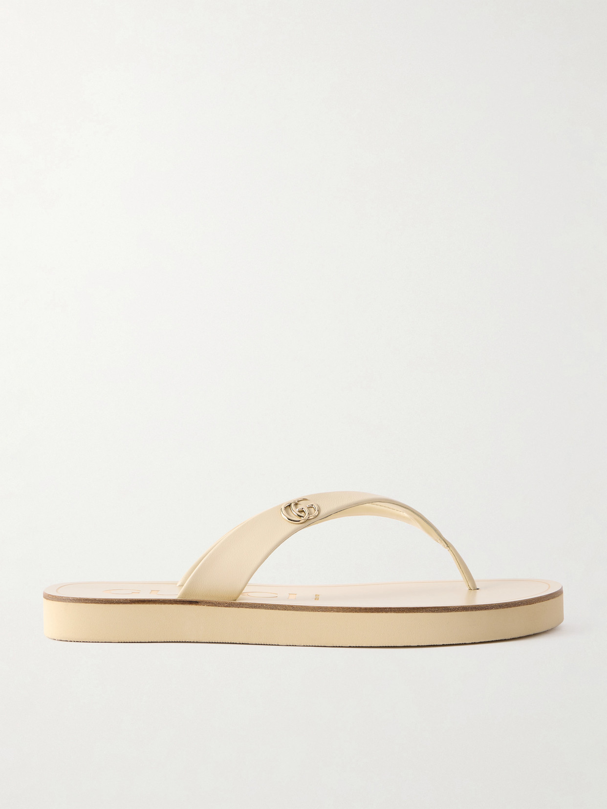 Gucci - Embellished Leather Sandals - Neutrals | NET-A-PORTER (US)
