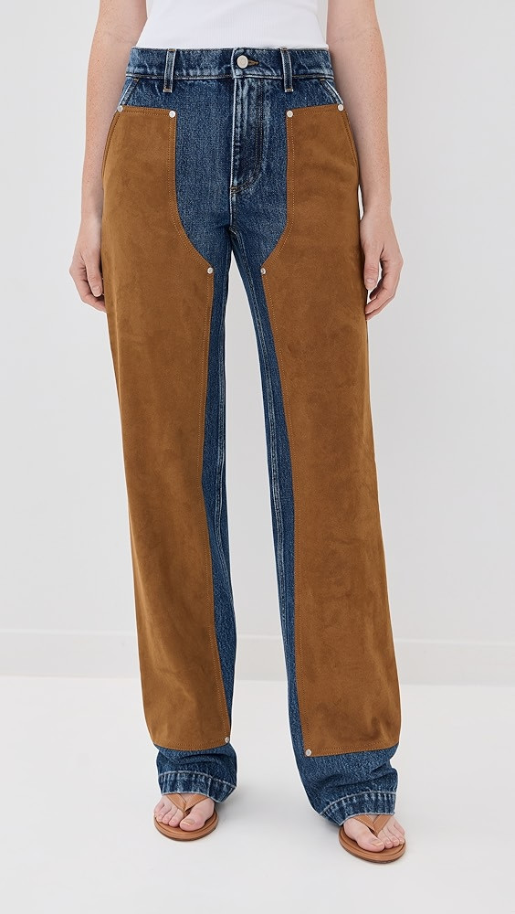 Denim Mixed Faux Suede Jeans | Shopbop
