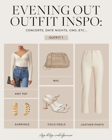 Date night; girls night out, evening out inspo 
Ivory Faux leather pants (I’m between sizes and went with the size up) 

#LTKstyletip