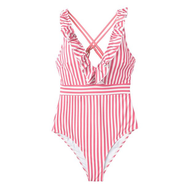 CupsheCupshe Women's V Neck Ruffled Criss Cross Back One Piece Swimsuit Pink, XSUSD$28.99(4.7)4.7... | Walmart (US)