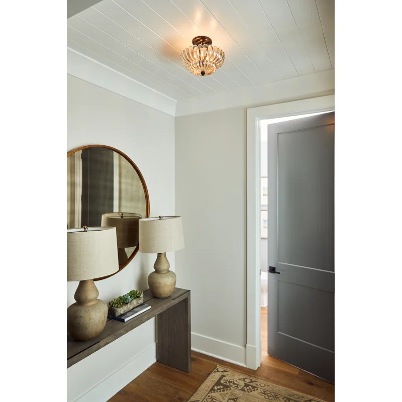 Alaina 3 Light Glass Semi Flush Mount | Joss & Main