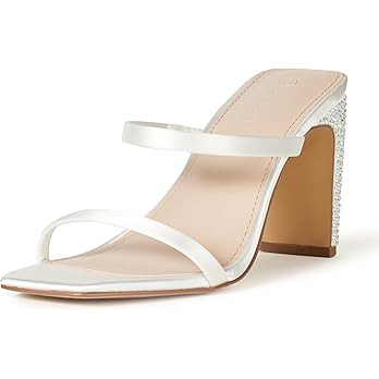 The Drop Women's Avery Square Toe Two Strap High Heeled Sandal | Amazon (US)